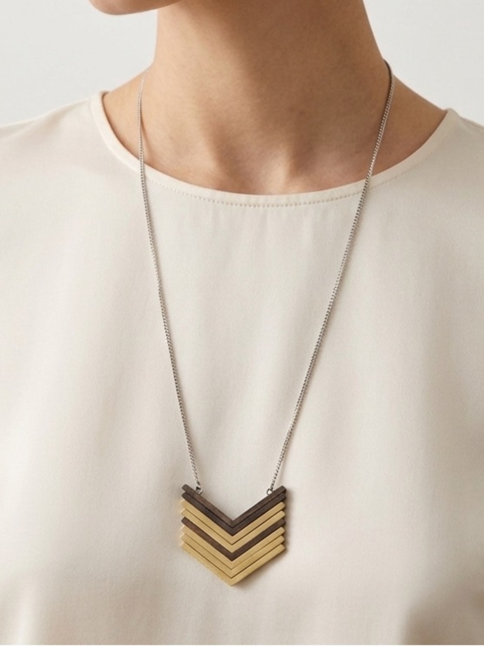 Madewell Arrowstack Mixed Metal Chevron Necklace